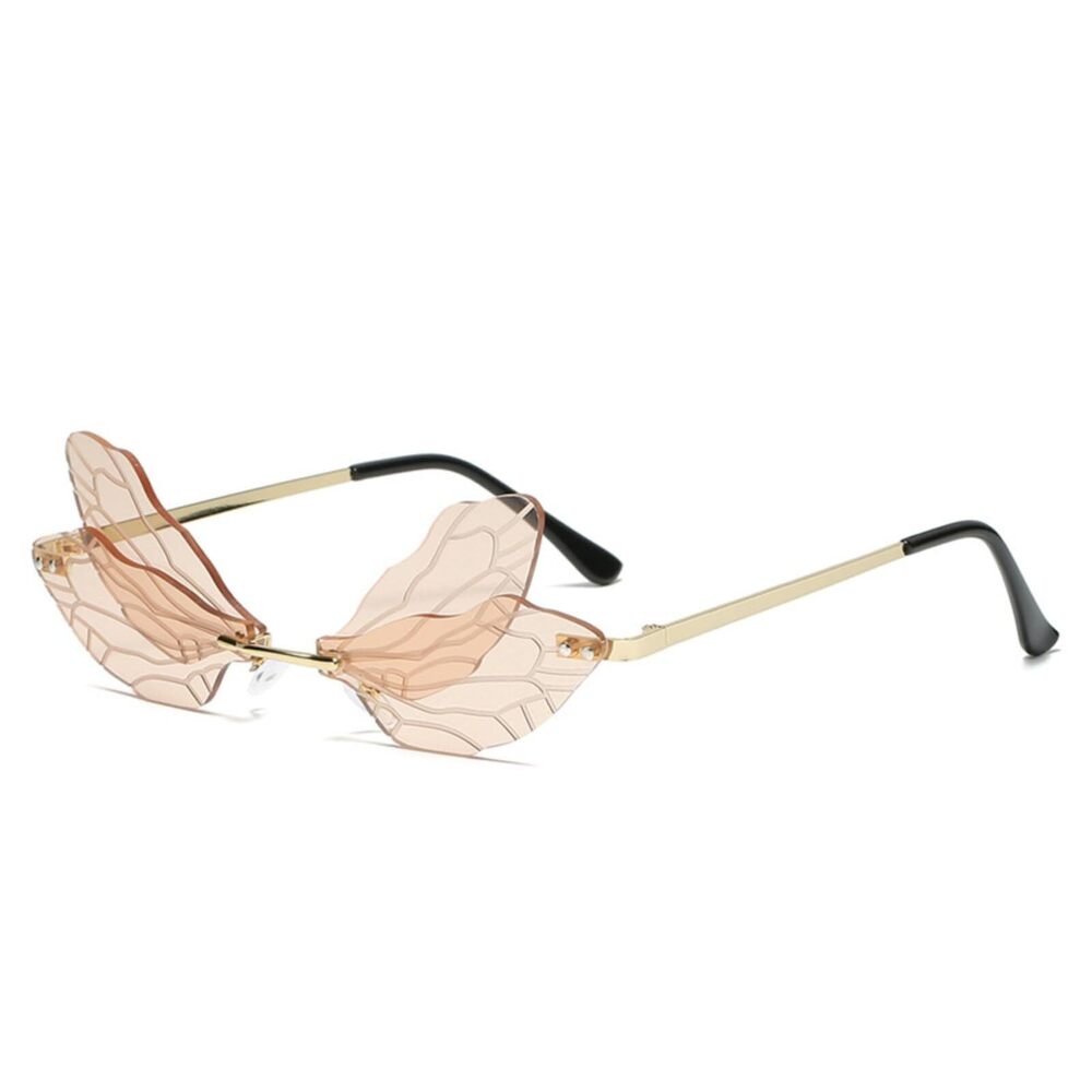 3126 Sunglasses with Dragonfly Wing Butterfly Irregular Glasses GirlsTee